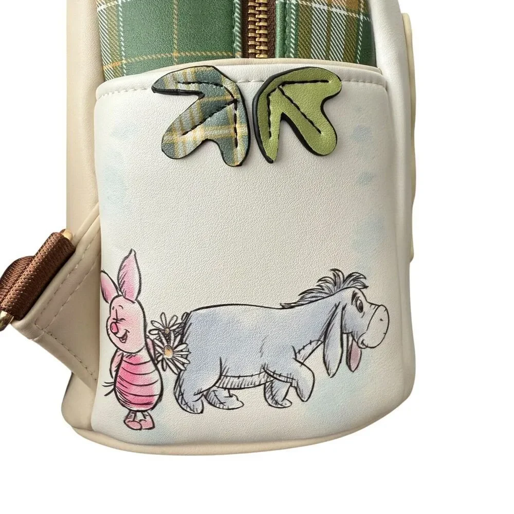 Disney Backpack Winnie the Pooh Danielle Nicole Owl's House Door Plaid Mini - Picture 10 of 11